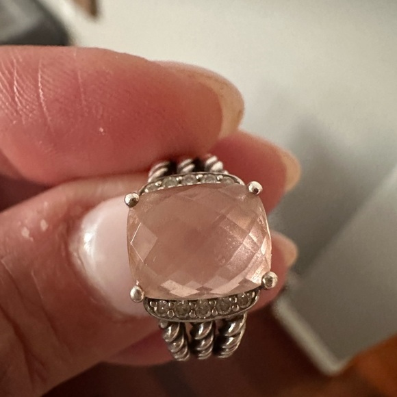 David Yurman Petite Wheaton Morganite ring 10mm - Picture 4 of 7